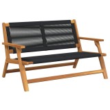 Cumpara ieftin Banca de relaxare pentru gradina Negru Lemn Solid de Acacia