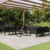 VidaXL Set mobilier de grădină cu perne, 9 piese, antracit, aluminiu