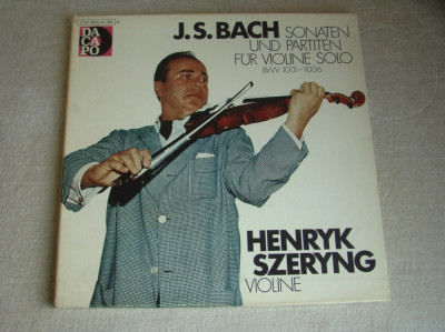 BACH - Henryk Szeryng la Vioara - 3 LP Viniluri DACAPO foto