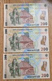 Bancnote 200 lei serii consecutive