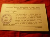 Invitatie la Bal cu pret 5000 lei 1946 -Dispensar Medical A si C.Rociu -Raul Alb