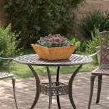 vidaXL Set de 5 jardiniere &icirc;n formă de bol din oțel - 40x40x15 cm - Rezistente la intemperii