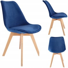 Scaun tapitat din catifea BARI bleumarin