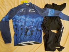 Echipament ciclism Strava albastru NOU subtire lung toamna primavara bluza foto