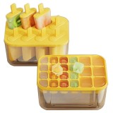 Cumpara ieftin Set 2 forme pentru inghetata si cuburi de gheata, 17.5 x 12.3 x 9.5 cm, plastic, galben, transparent