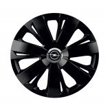 Set 4 capace roti Negre Cu Inel Cromat Energy pentru gama auto Opel, R15