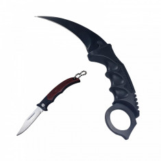 Set cutit Karambit Dark Mist 25 cm briceag de buzunar 14 cm foto