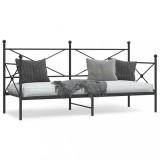 Gossi pat de zi fara saltea negru 80x200 cm otel