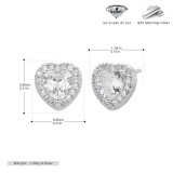 Cumpara ieftin Cercei pe Ureche din Argint 925 , zPure Love, , Inima Solitaire cu Halo din Zirconii