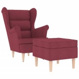 Cumpara ieftin Fotoliu cu taburet pentru picioare, rosu vin, material textil