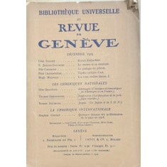 Revue de Geneve- revista in franceza, decembrie 1925