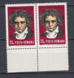 ROMANIA 1970 LP 748 - 200 DE ANI DE LA NASTEREA LUI BEETHOVEN PERECHE MNH, Nestampilat