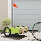 VidaXL Remorcă de bicicletă, verde, textil oxford și fier