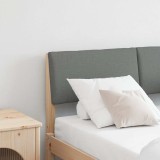 VidaXL Tăblie tapițată Gri &icirc;nchis 120 cm Lemn de pin masiv 879130
