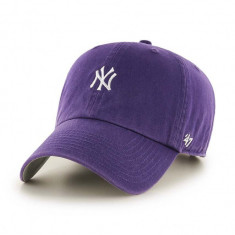 47brand șapcă de baseball din bumbac MLB New York Yankees culoarea violet, cu imprimeu B-BSRNR17GWS-PP