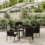 vidaXL Set mobilier de grădină cu perne, 5 piese, negru, poliratan 3185000