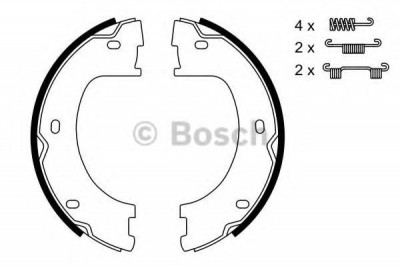 Set saboti frana, frana de mana MERCEDES SPRINTER 5-t platou / sasiu (906) (2006 - 2016) BOSCH 0 986 487 751 foto