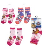 3 Perechi Șosete Copii Paw Patrol Fetiță 23-34