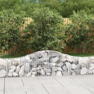 vidaXL Coșuri gabion arcuite 4 buc, 200x30x40/60 cm, fier galvanizat foto