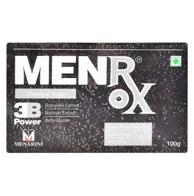Sapun Solid, Menarini, Men Rox, Fara Parabeni, cu Carbune Activ, Extract de Baobab si Boswellia, 40g foto