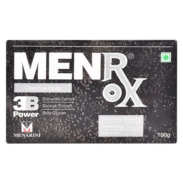 Sapun Solid, Menarini, Men Rox, Fara Parabeni, cu Carbune Activ, Extract de Baobab si Boswellia, 40g