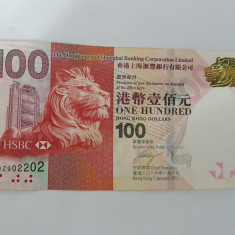 Hong Kong 100 Dollars 2016 Noua,Rara