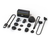 Set 2 Microfoane Lavaliera Profesionale CRISTALIS SALE&trade;, Cu Accesorii Full, Rotunde cu Magnet, Mufe Type C si Lightning , Wireless, Reducere zgomot Am