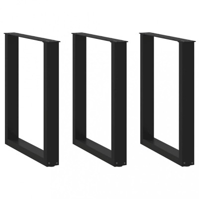 vidaXL Picioare de masă &amp;icirc;n formă de U, 3 buc., negru, 70x(72-73) cm, oțel foto
