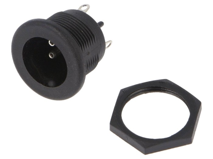 Conector circular, soclu, tată, 3 pini