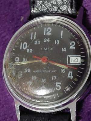 Ceas Militar de mana vechi/vintage de colectie,ceas de mana TIMEX-mecanic,Water foto