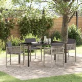 vidaXL Set de masă pentru grădină 5 pcs Gri deschis poliratan