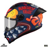 Casca integrala pentru scuter - motocicleta Axxis Fenix Angry Face C5 rosu mat &ndash; tip viziera: MT-V-31B &ndash; DKS429 L (59/60cm)