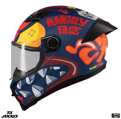 Casca integrala pentru scuter - motocicleta Axxis Fenix Angry Face C5 rosu mat &amp;ndash; tip viziera: MT-V-31B &amp;ndash; DKS429 S (55/56cm) foto