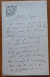 Scrisoare expediata de Alexandru Odobescu, scrisa olograf, pe hartie cu filigran, 1