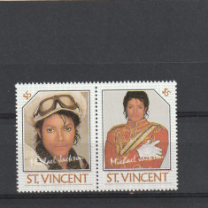St.Vincent 1985-Arta,Muzica,Michael Jackson,serie 2 valori.pereche,MNH.896-897
