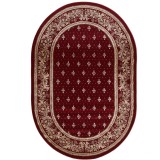 Cumpara ieftin Covor Oval Model Bisericesc Lotos 15033-210, Marime 80 x 150 cm, Grena, Rosu, Inaltime Fir 8 mm, Antialergic, Polipropilena, Manastire, Biserica, Alta
