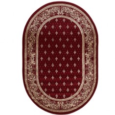 Covor Oval Model Bisericesc Lotos 15033-210, Marime 80 x 150 cm, Grena, Rosu, Inaltime Fir 8 mm, Antialergic, Polipropilena, Manastire, Biserica, Alta