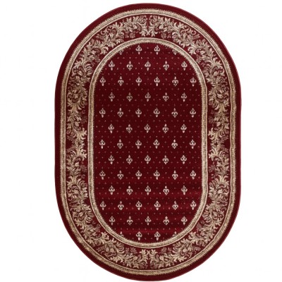 Covor Oval Model Bisericesc Lotos 15033-210, Marime 80 x 150 cm, Grena, Rosu, Inaltime Fir 8 mm, Antialergic, Polipropilena, Manastire, Biserica, Alta foto