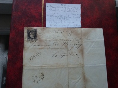 1867-Plic circ. Mizil-Braila-Multiple stampile-F.F.RAR foto