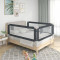 vidaXL Balustradă de protecție pat copii, gri &icirc;nchis, 90x25 cm, textil