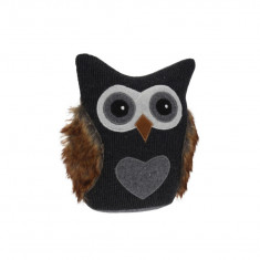 Opritor pentru usa Owl, 23x15x23 cm, poliester, gri inchis