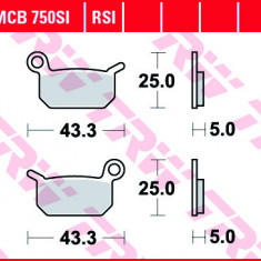 Set placute frana fata-spate TRW MCB750SI - KTM Mini Adventure 50 Senior (04-07) - SX 50 (06-23) - SX 50 Mini (17-23)