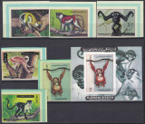 Cumpara ieftin DB1 Fauna Africana Ajman Maimute set + SS MNH nedantelate, Nestampilat