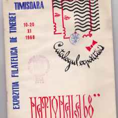 Catalog expozitia filatelica de tineret Timisoara 1968 si colita nationala 68