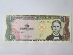 Rara! Republica Dominicana 1 Peso Oro 1978-1979 aUNC foto