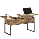 HOMCOM Masă de Cafea Extensibilă cu Encimera Desfășurabilă &Icirc;nchidere Moale Spațiu Ascuns de Depozitare 100x45x67 cm Marr&oacute;n R&uacute;stico | Aosom Romania