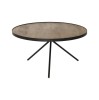 Masa Cafea Living RION L Stejar Masiv 75x75 cm Metal Negru eScaun Design Modern Transport Gratuit