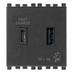 Priza USB tip A+C 5V 3A 2M Vimar Arke gri antracit 19295.AC