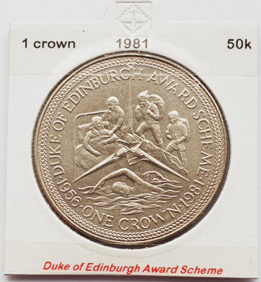 1892 Insula Man 1 crown 1981 Duke of Edinburgh Award Scheme km 75 foto