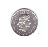 Moneda Elvetia 10 rappen 1977, stare foarte buna, curata
